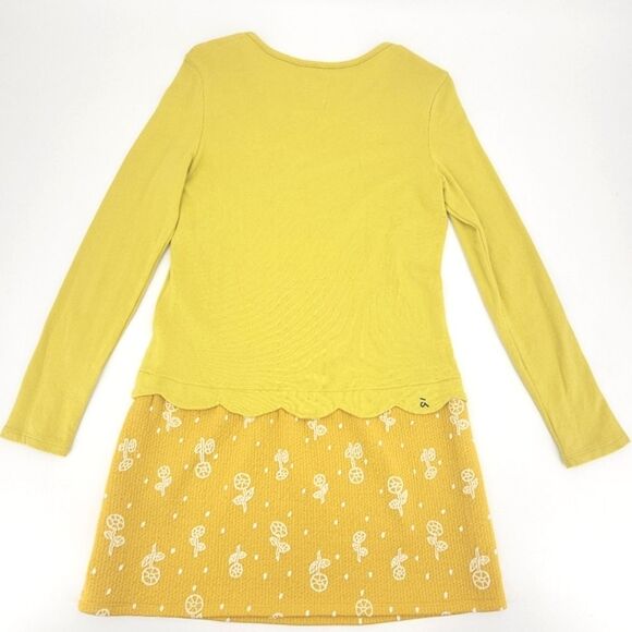 A La Sha Miicha Twofer Dress Size Medium Womens Mustard Yellow White Long Sleeve - Picture 2 of 9